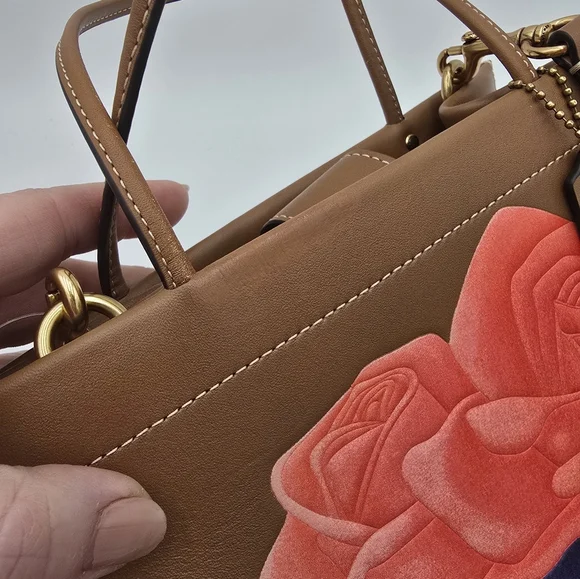 🔥SALE🔥💥NWT💥 Coach x Tom Wesselmann Floral Tote Leather Bag  💫DEFECT💫 - Picture 13 of 16